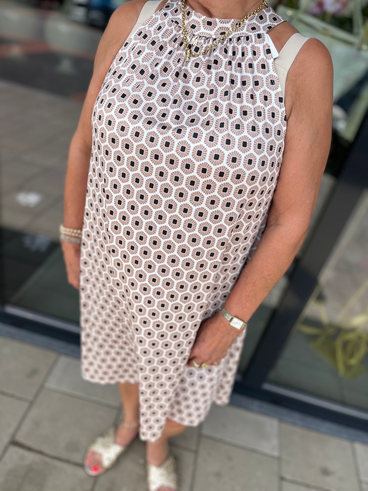 Halterjurk Debbie beige