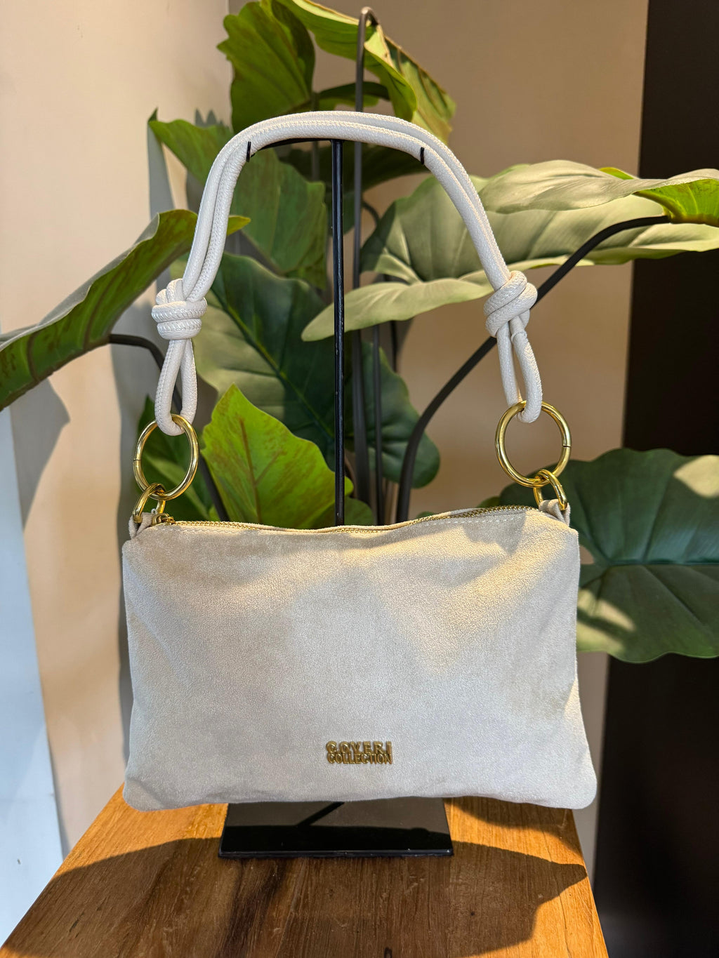 Suedinelook tas Sally klein beige