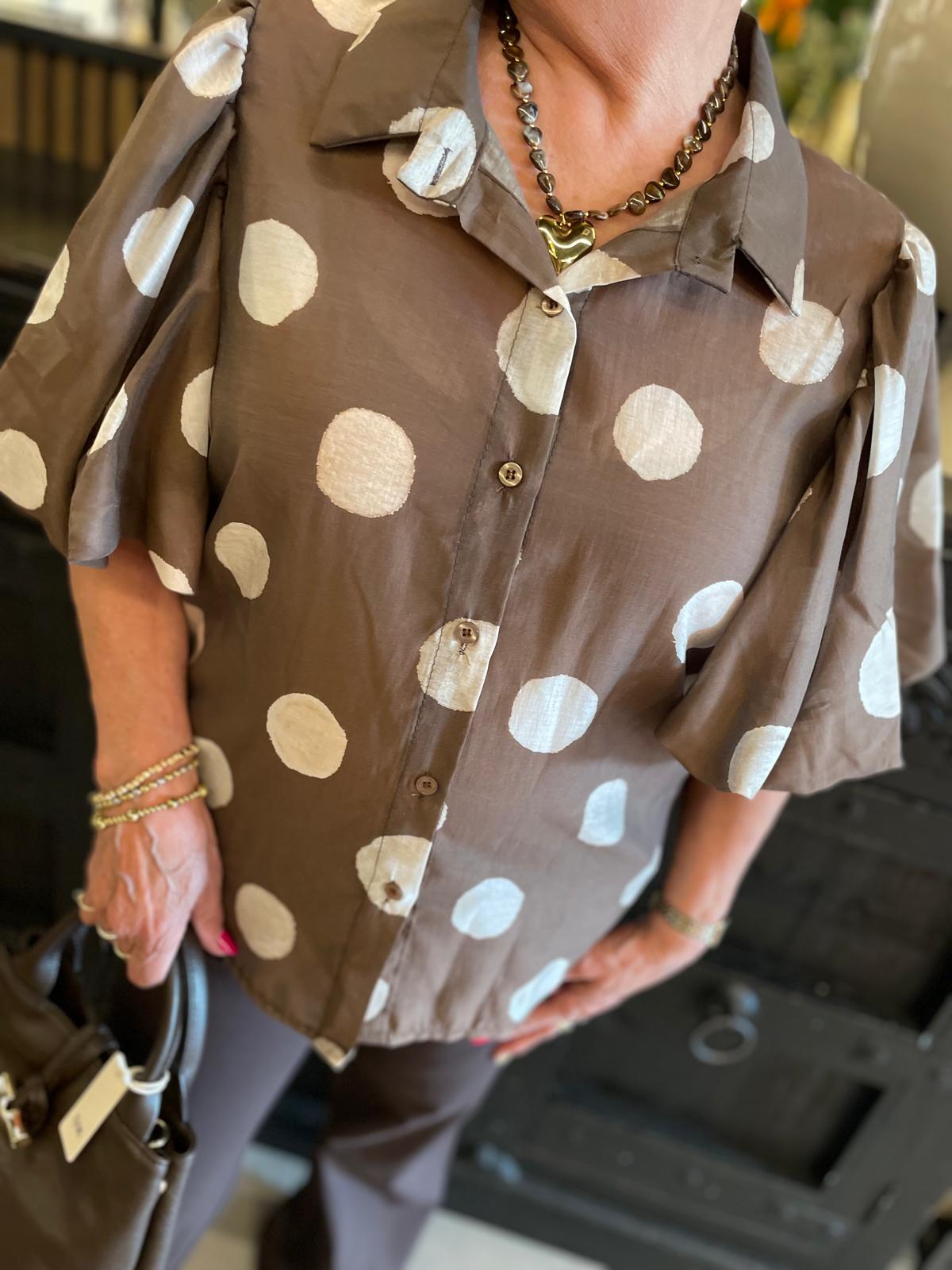 Blouse Tess bollen bruin