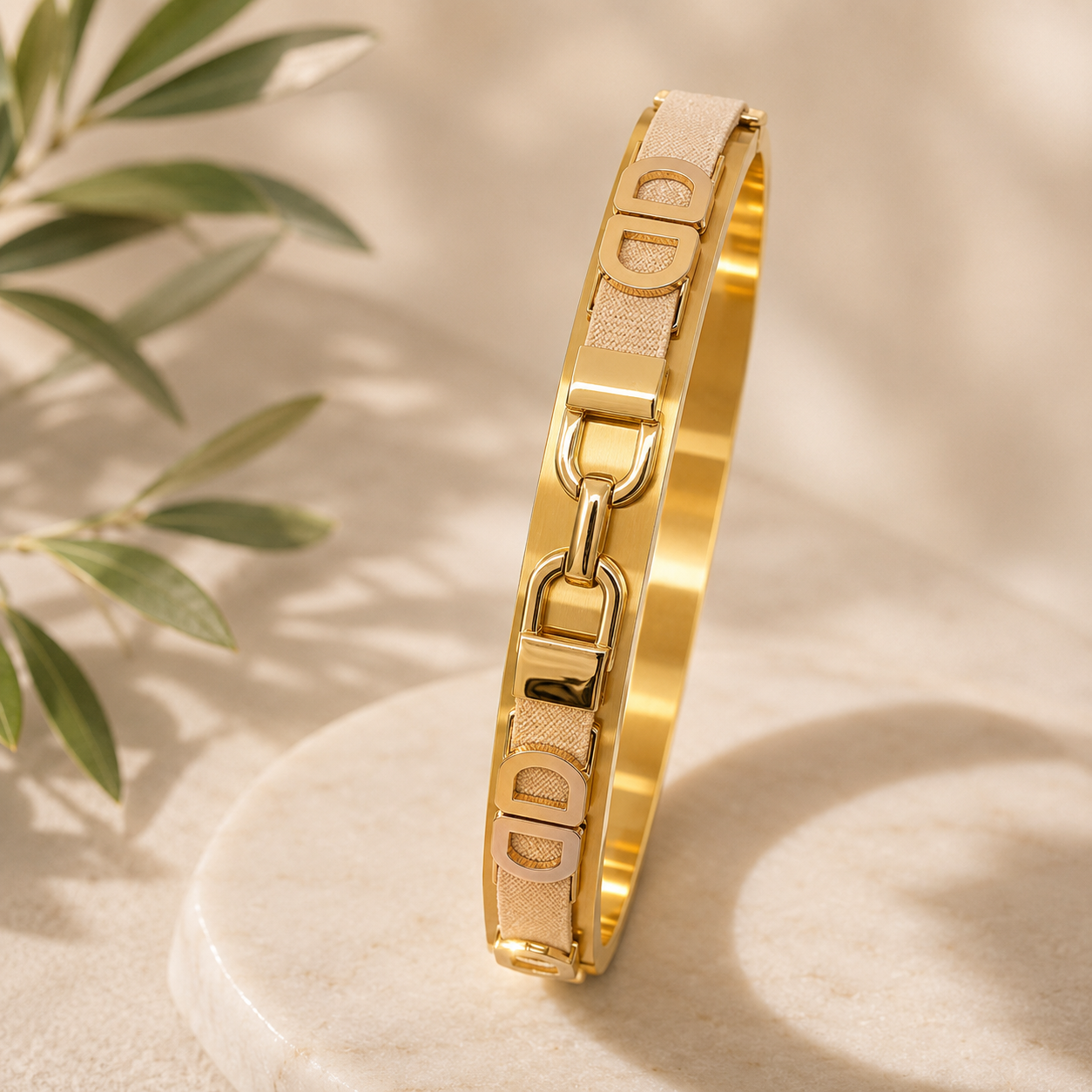Elastische riem Tara beige