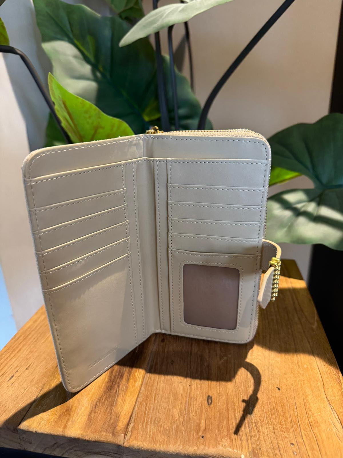 Portemonnee groot beige