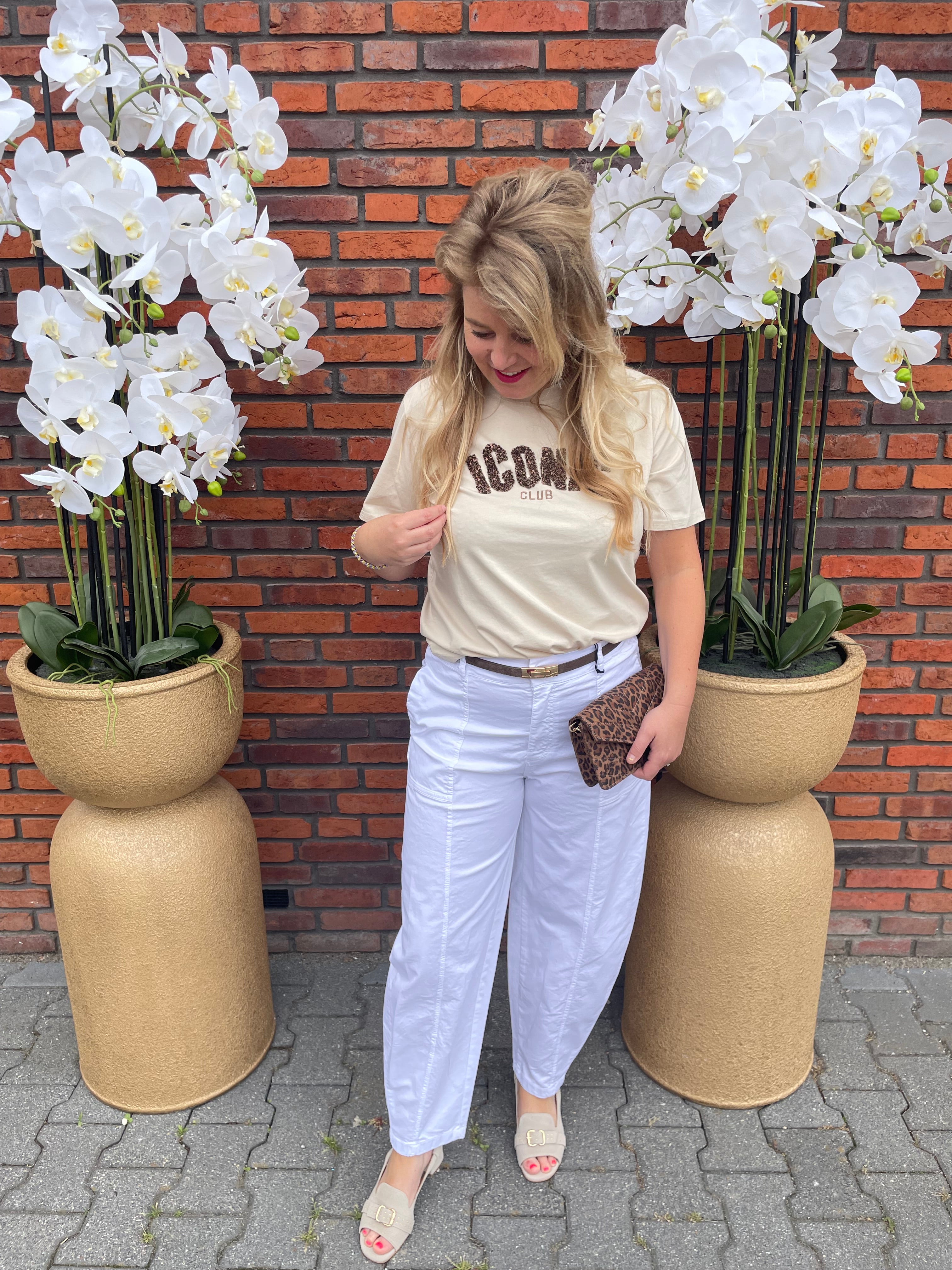 T-Shirt Iconic Bruine letters