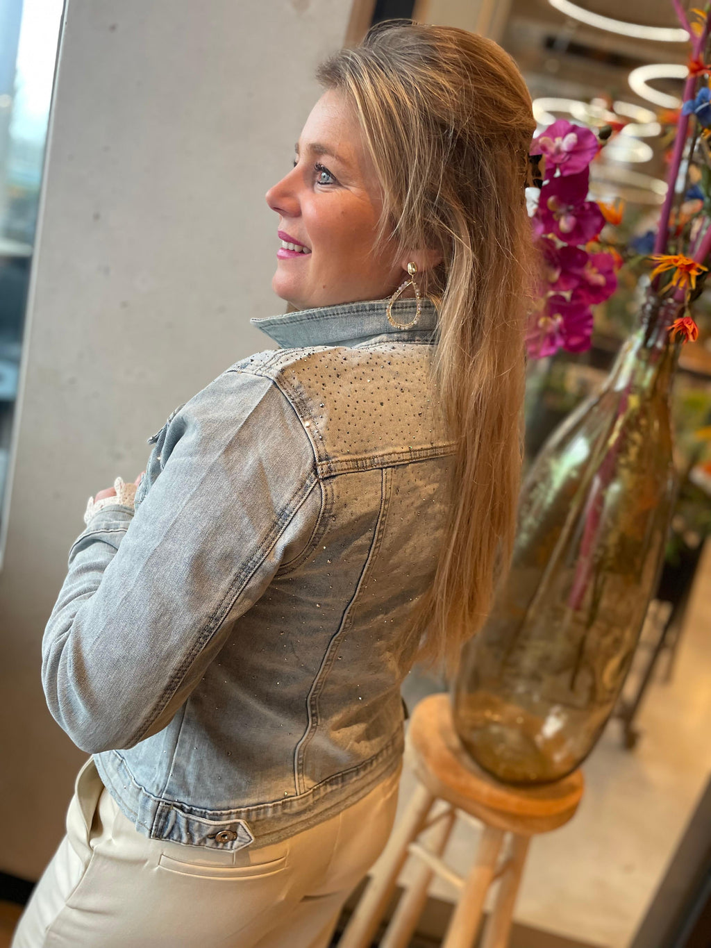 Spijkerjasje glitter