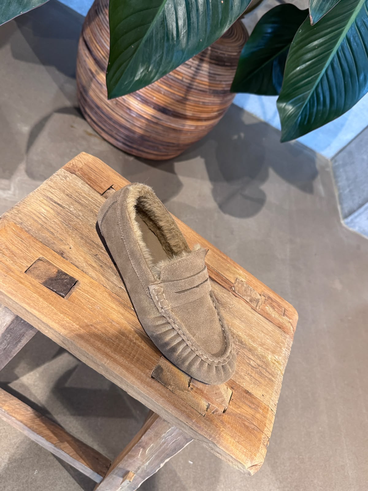 Loafer bont taupe