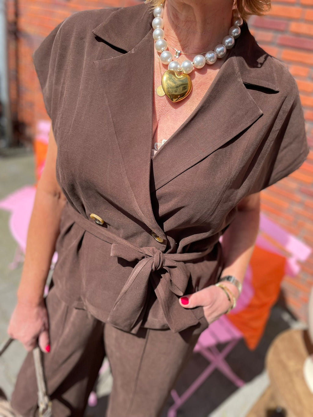 Gilet Cora bruin