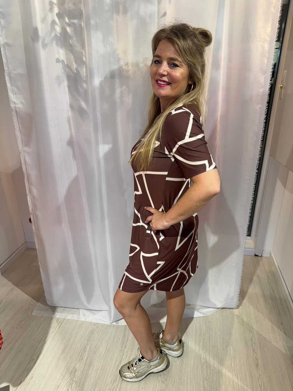 Angelle milan Jurk Meike bruin