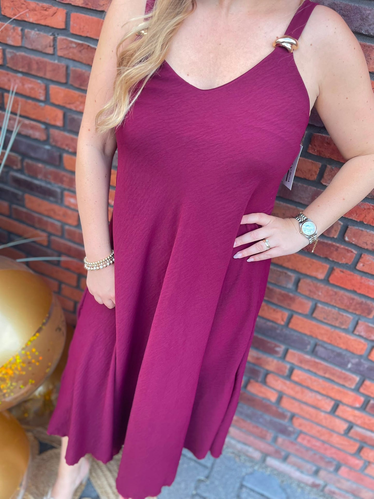 Jurk Mindy lang bordeaux