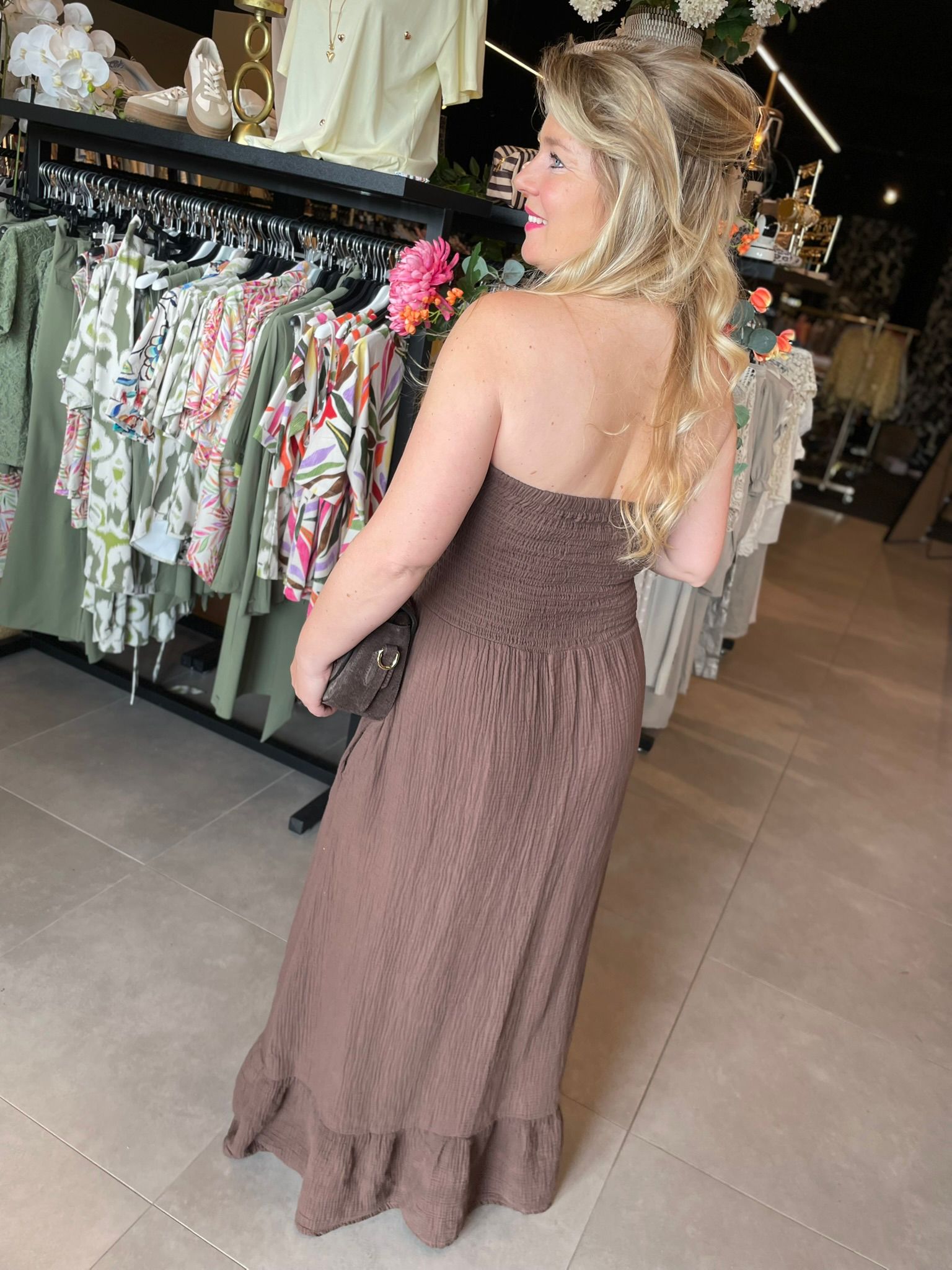 Jurk Jodie bruin