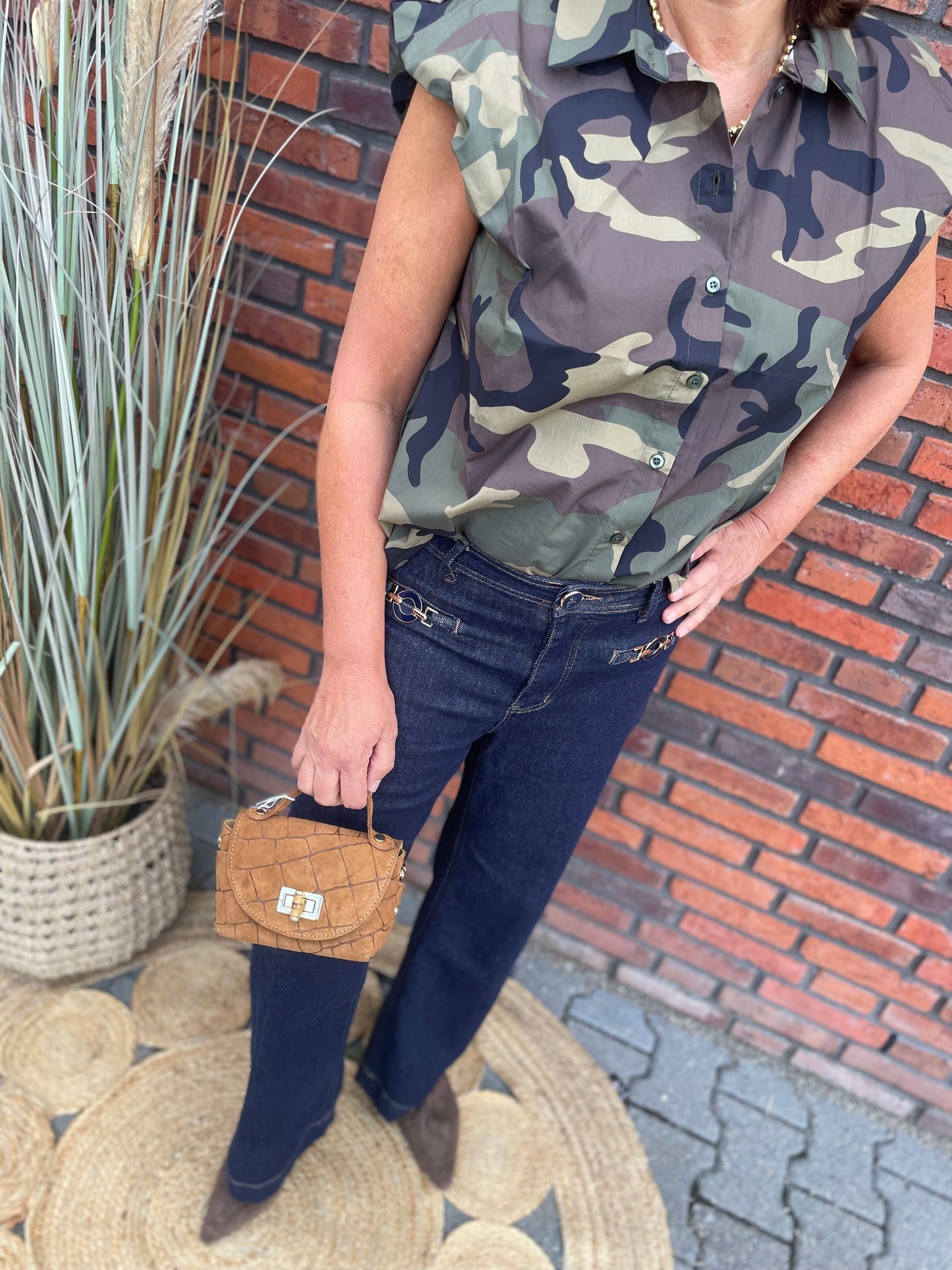 Blouse Army korte mouw