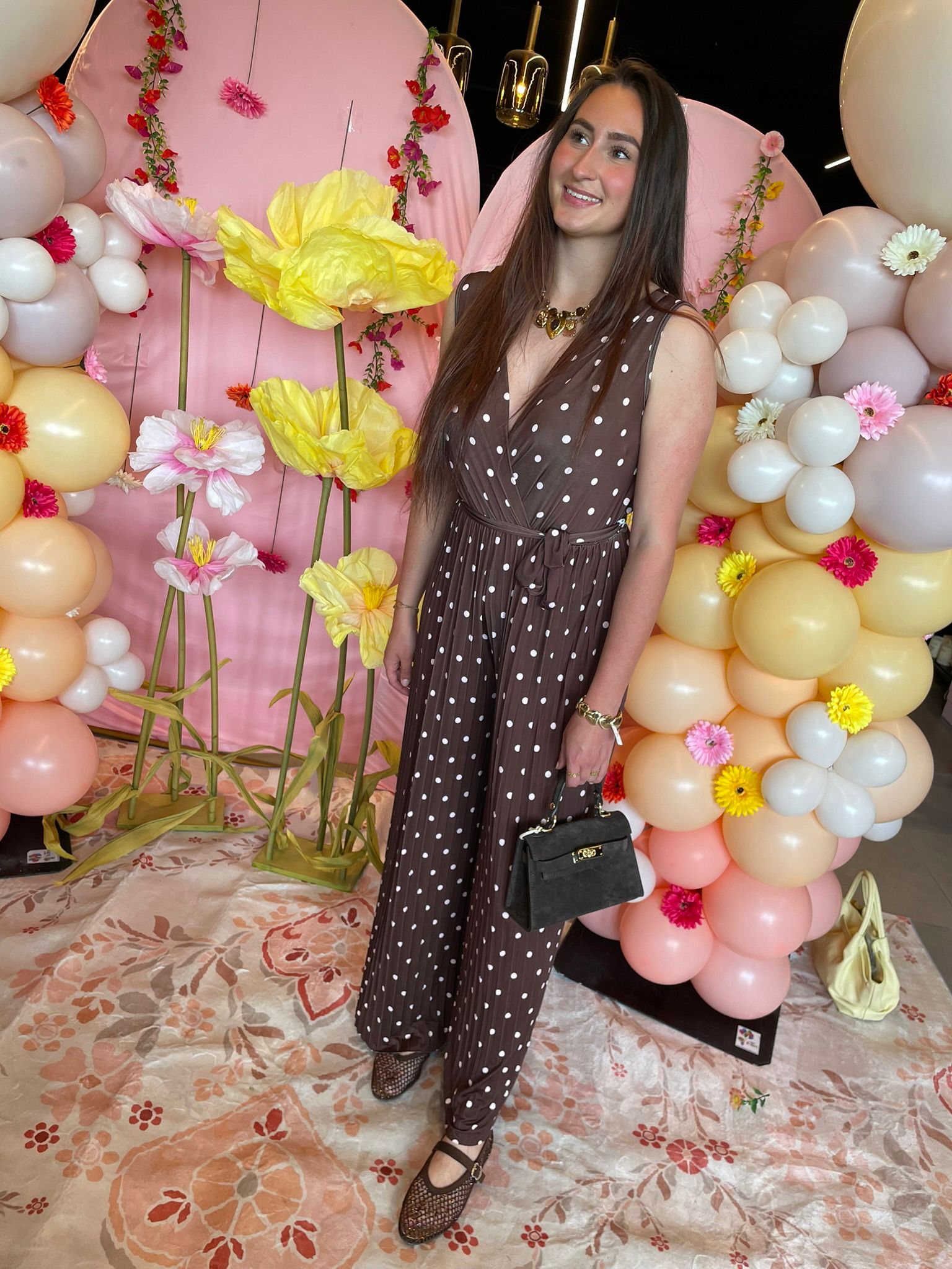 Jumpsuit dots bruin