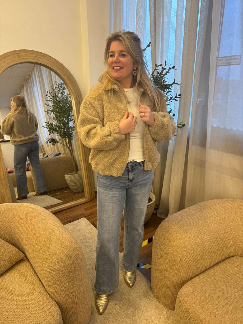 Teddy vest Olivia beige