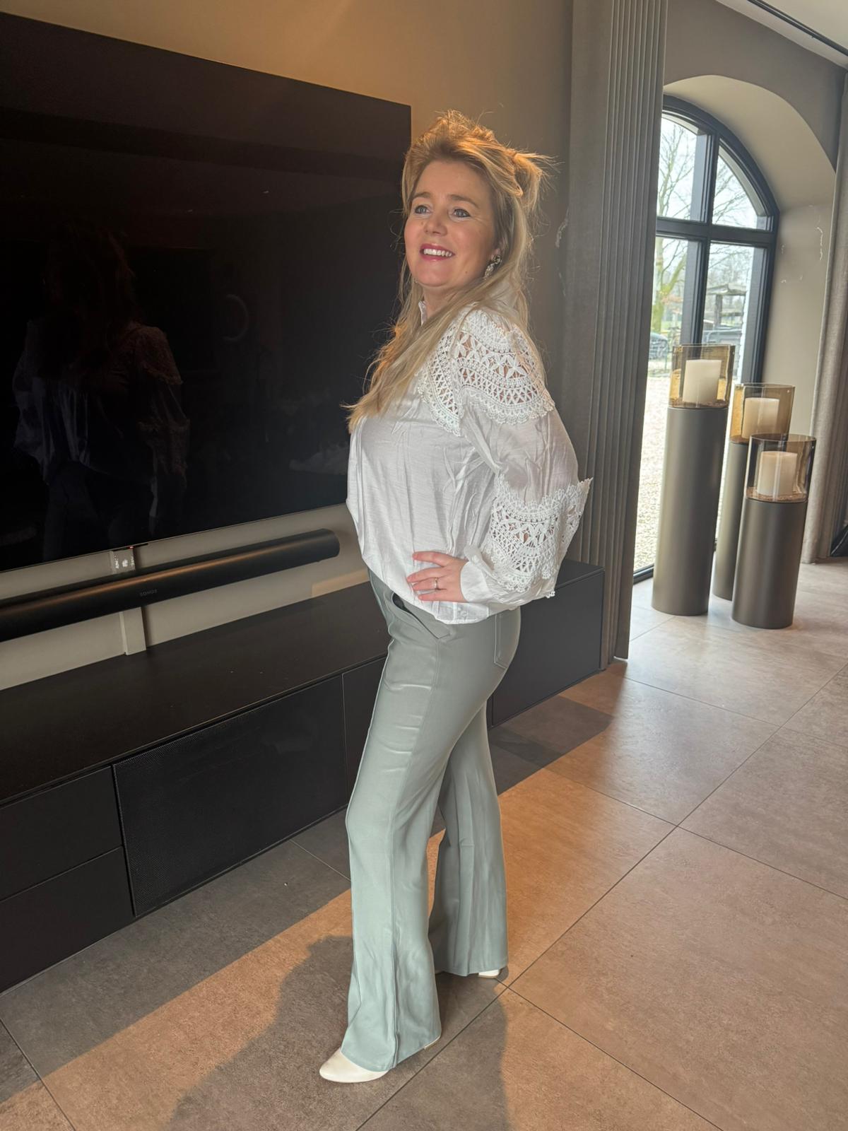 Legging met bies groen