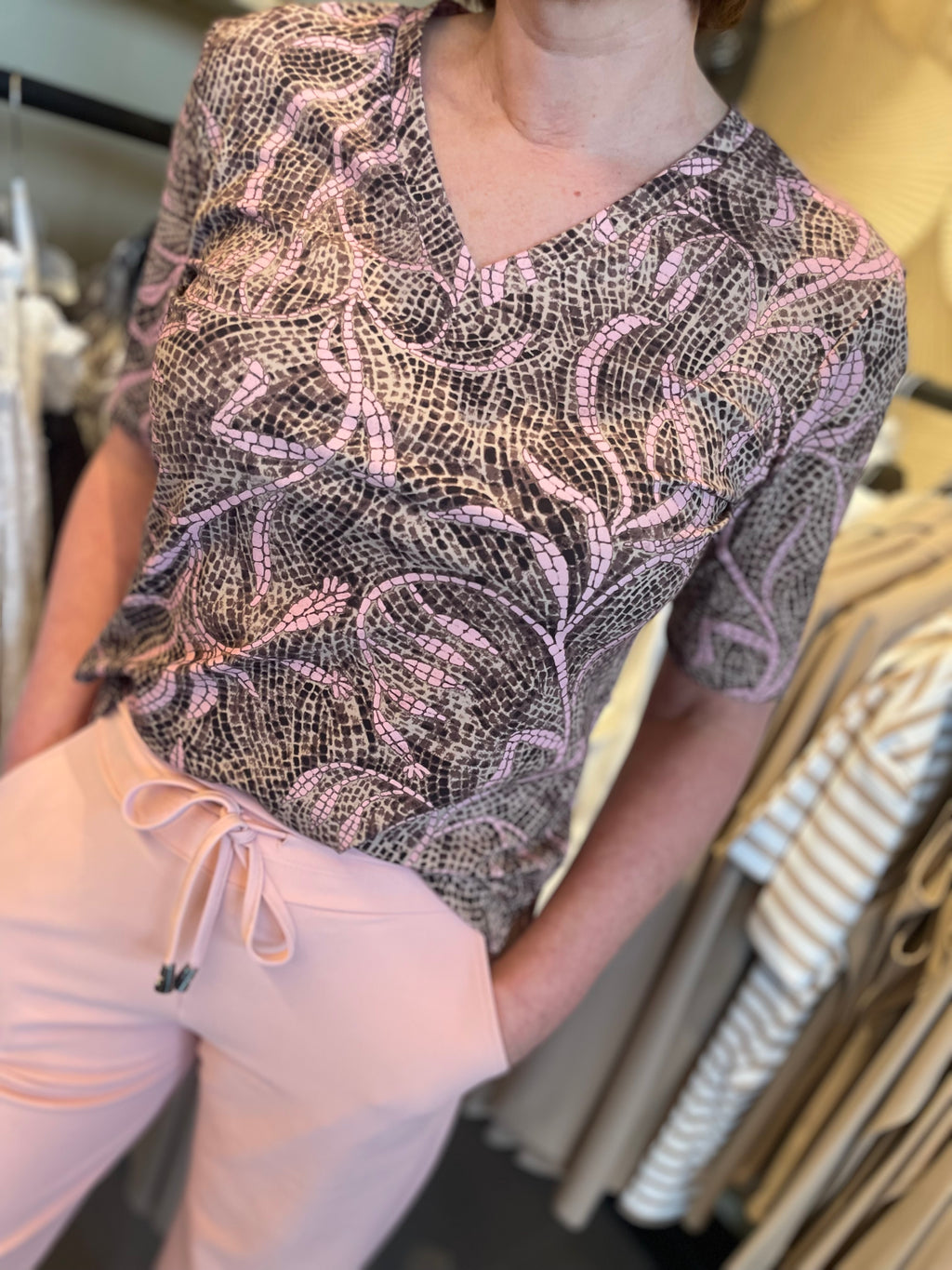 Mi Piace - travelstof shirt espresso twilight 202271