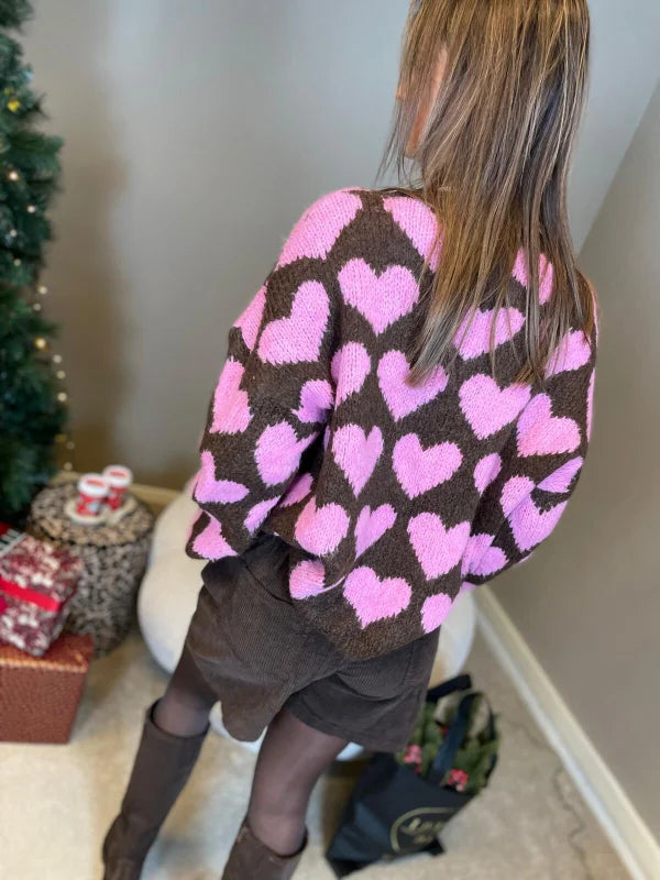 Trui Evie roze bruin