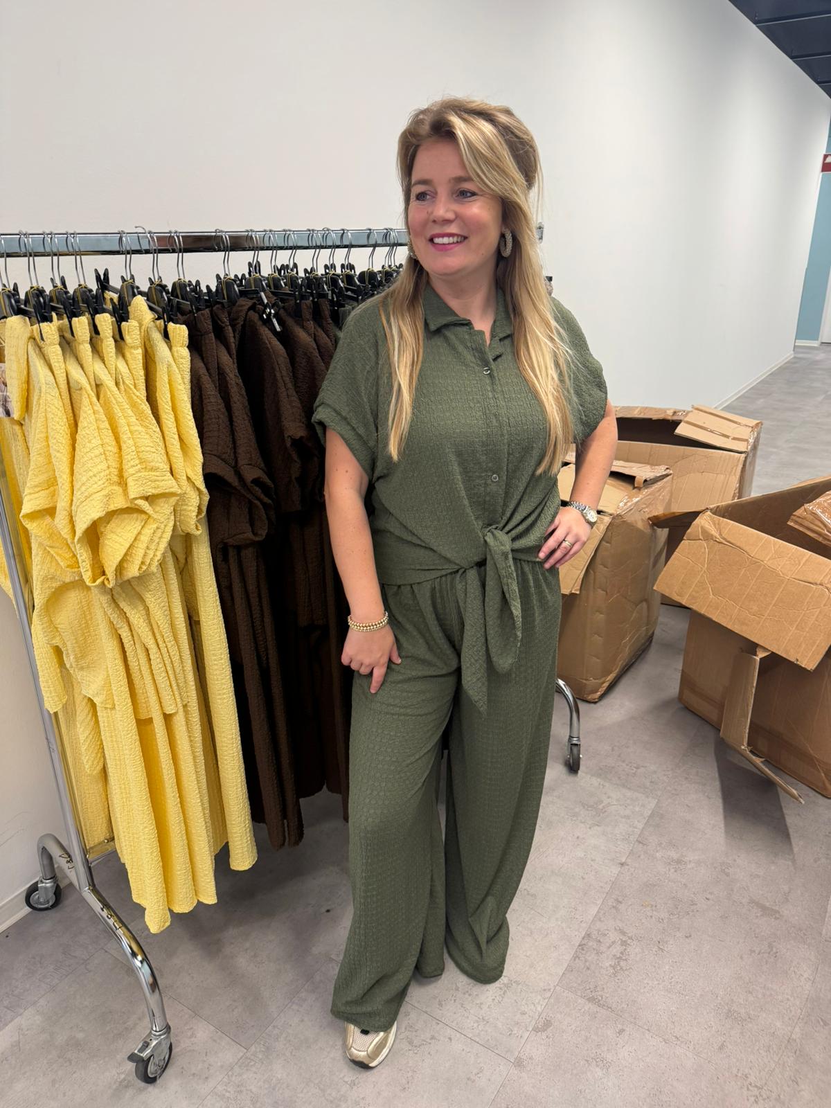 DEAL Tweedelige set Demy army groen