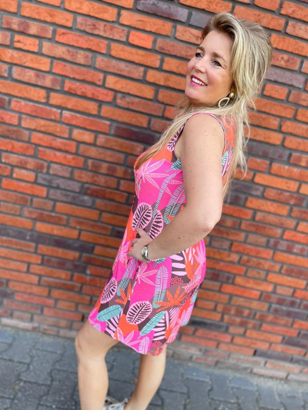 Angelle Milan jurk korte mouw Gea