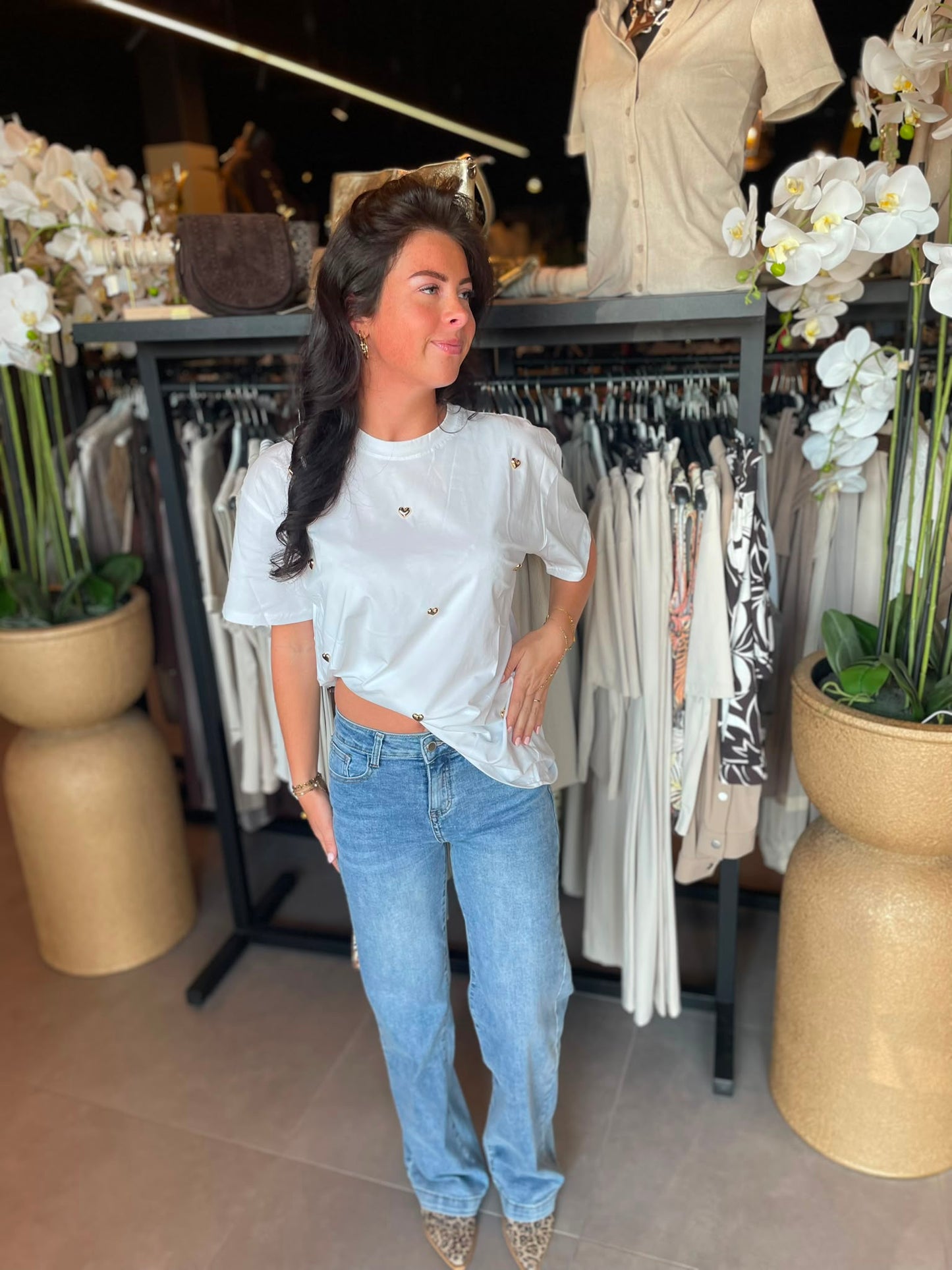 Shirt hartjes wit