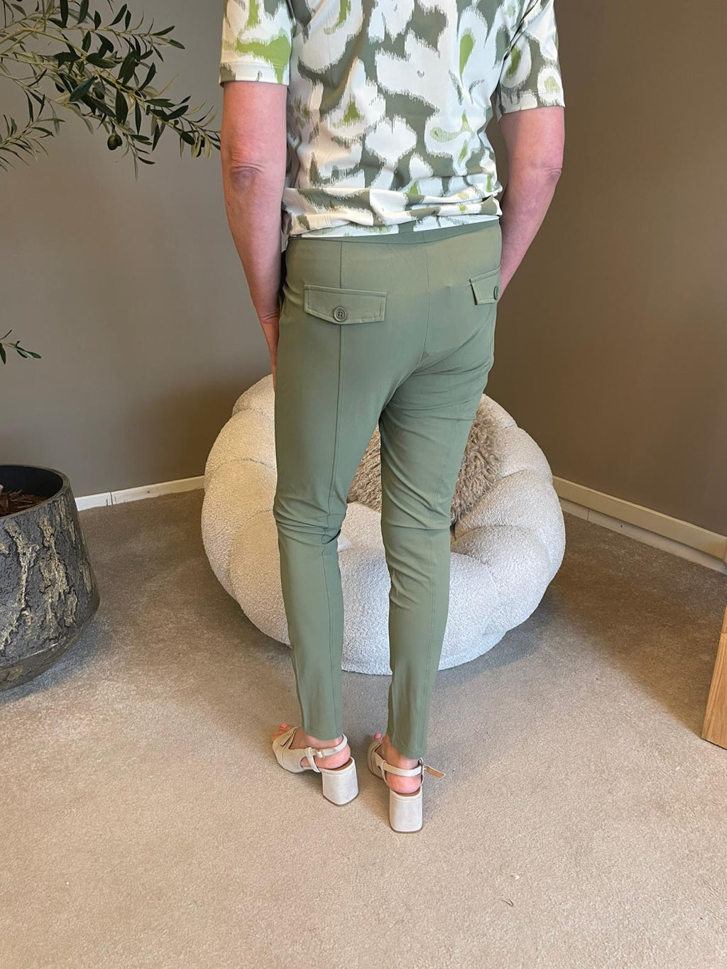 Mi Piace broek smalle pijp Olive MP202016