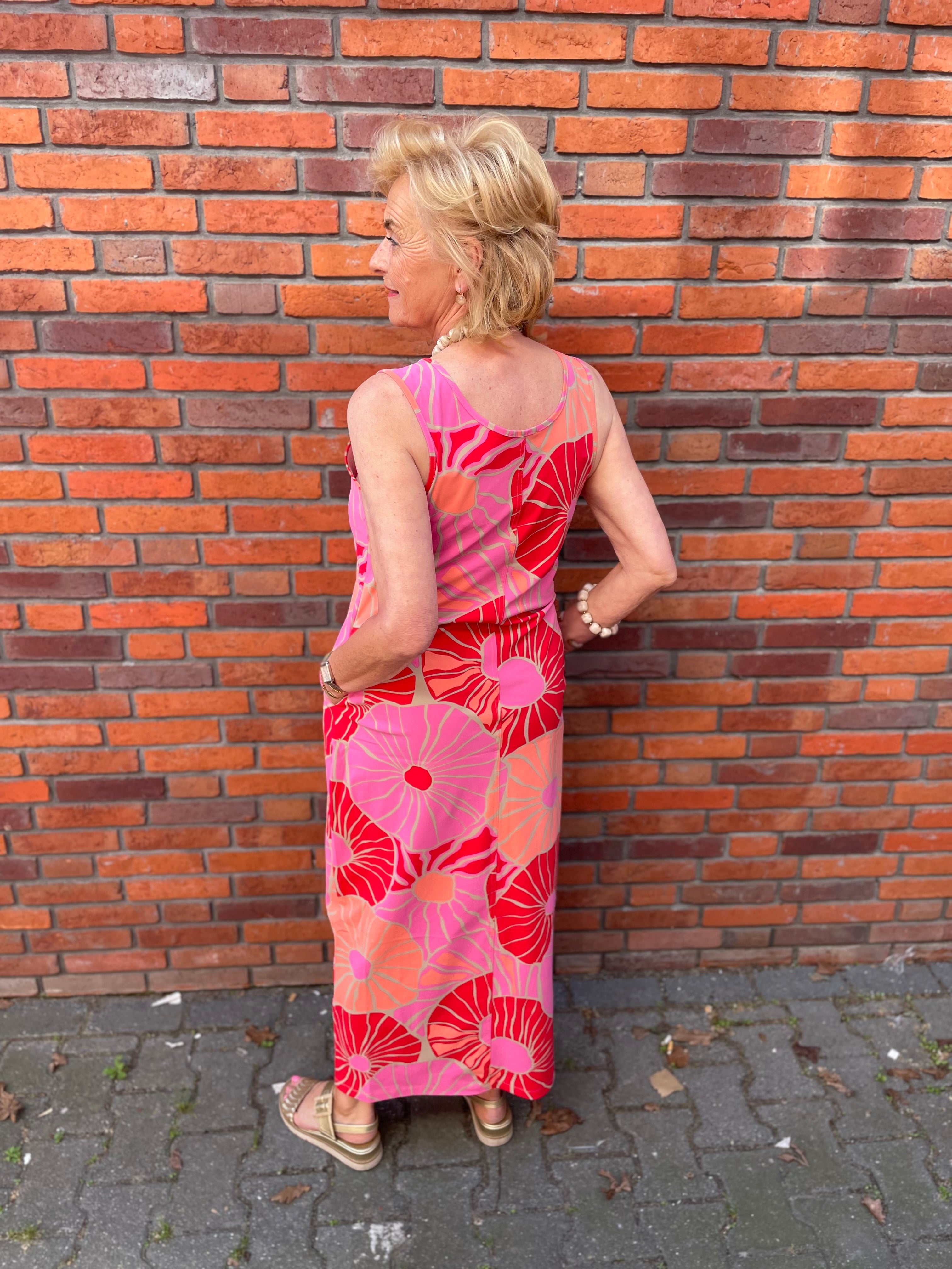 Mi Piace - jurk coral dessert anemone print MP202278P
