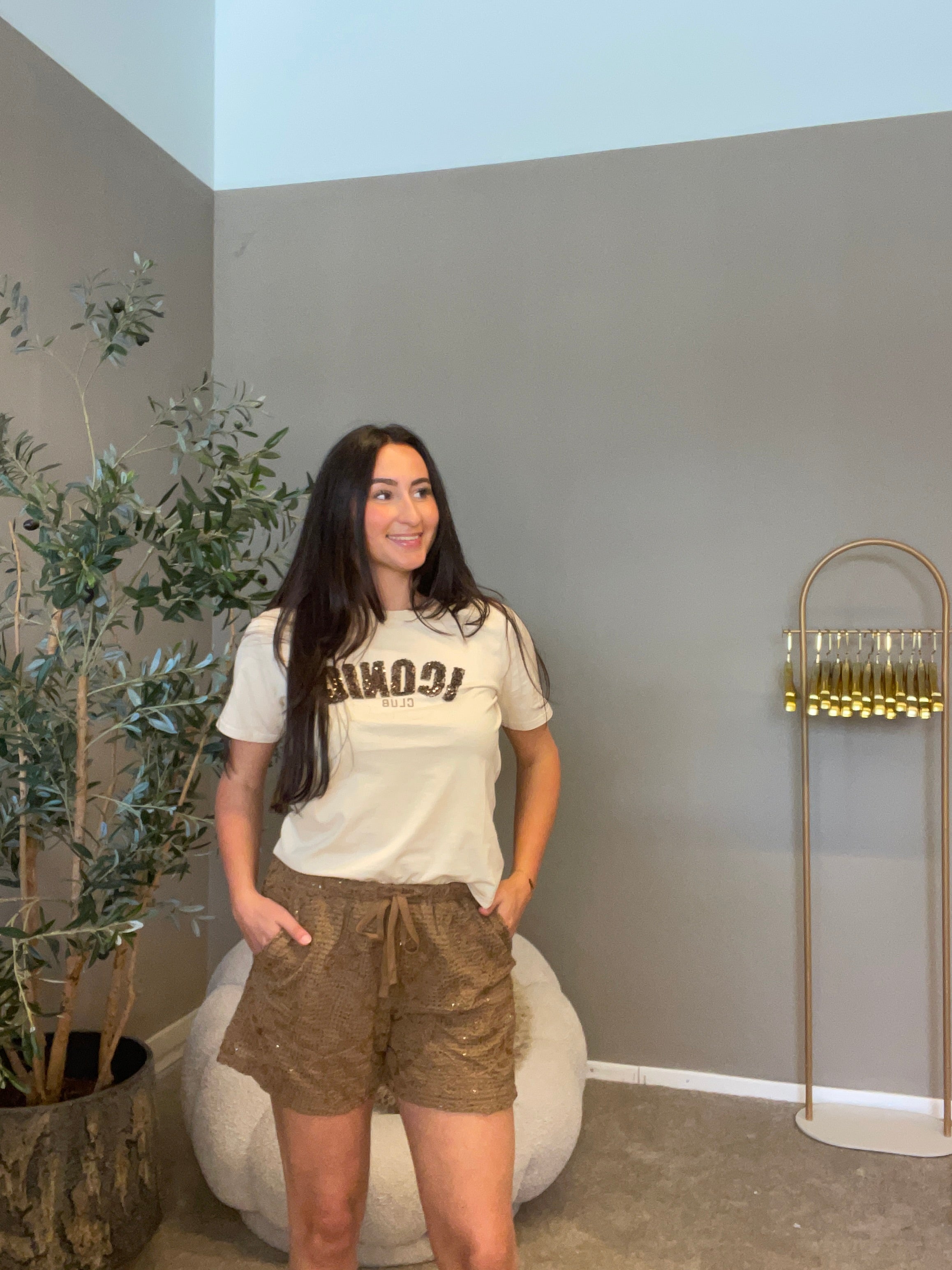 Shortje Glamour bruin