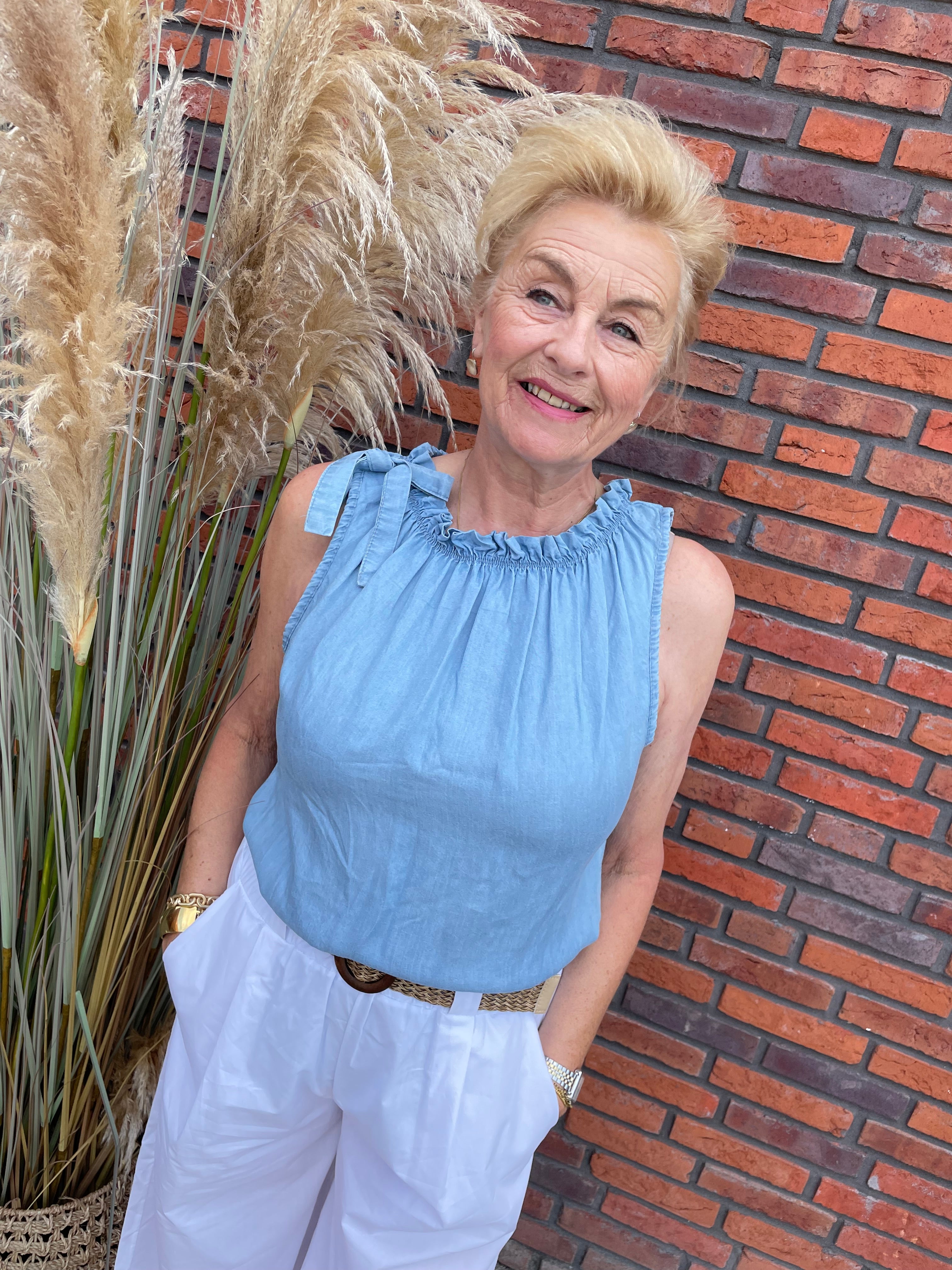 Top Veerle blauw