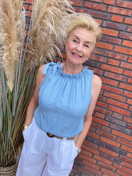 Top Veerle blauw