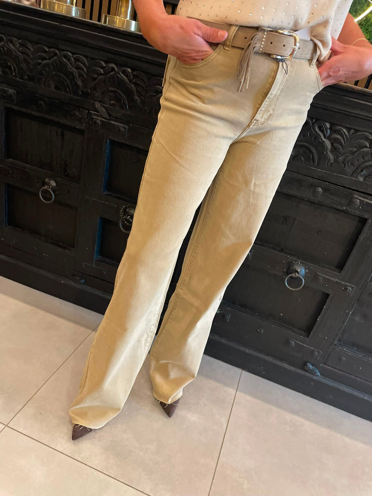Jeans extra tall beige
