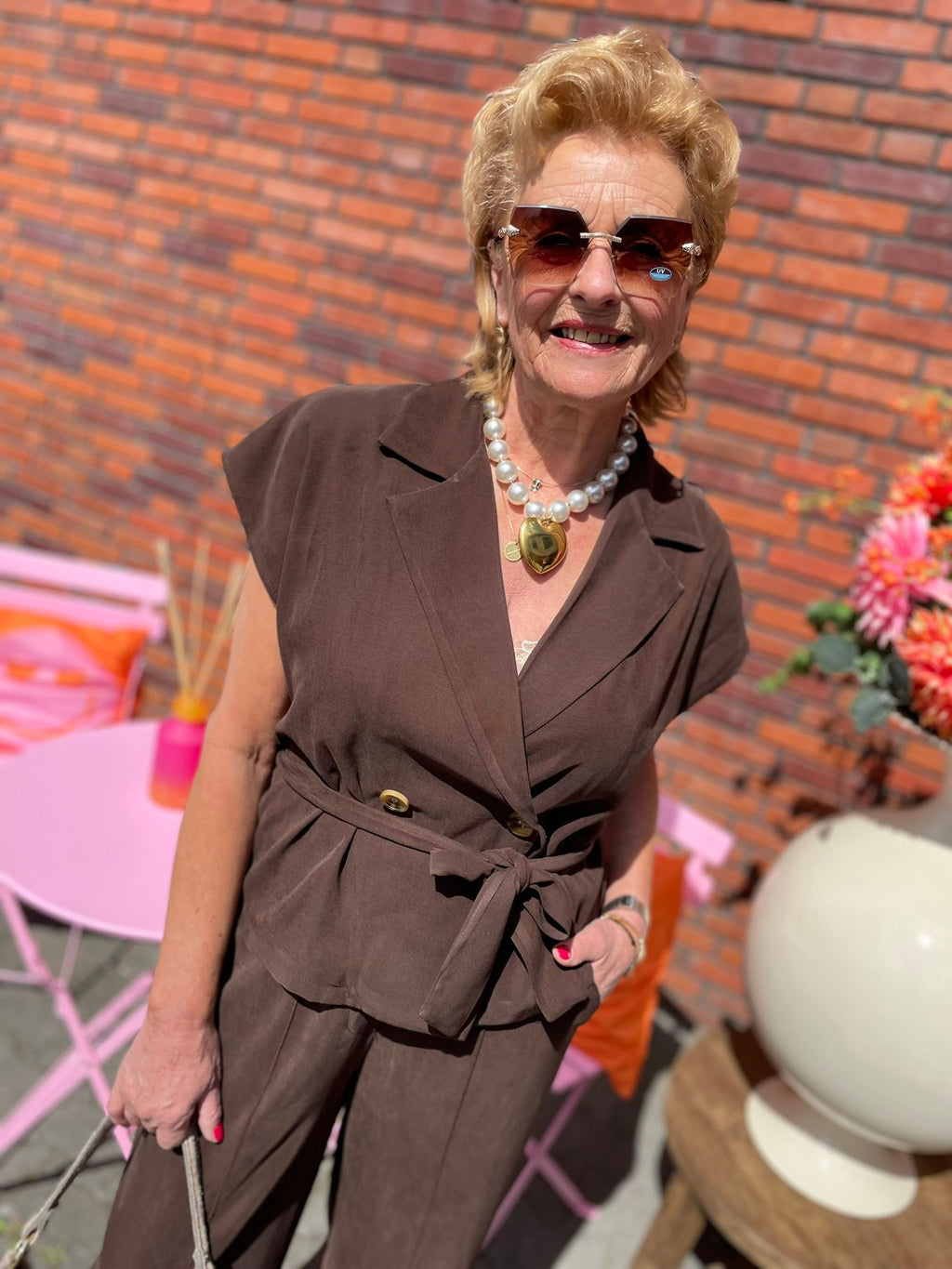 Gilet Cora bruin