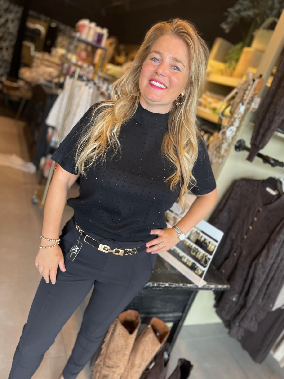 Mi Piace - Travelbroek smalle pijp zwart