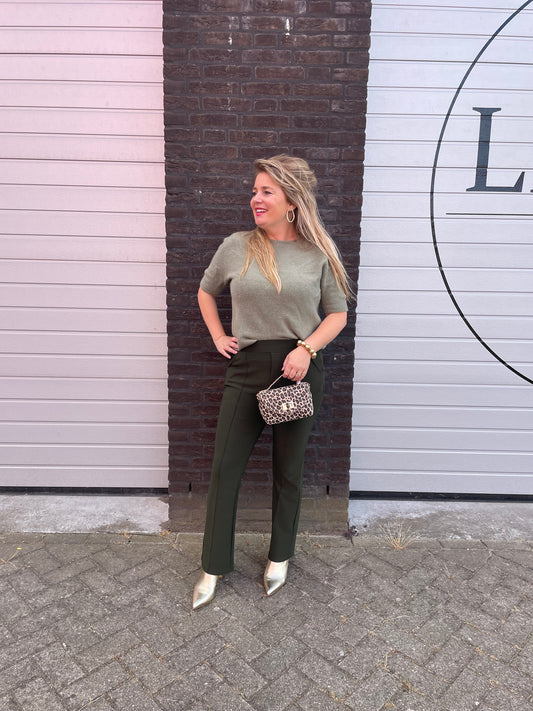 Legging met bies groen