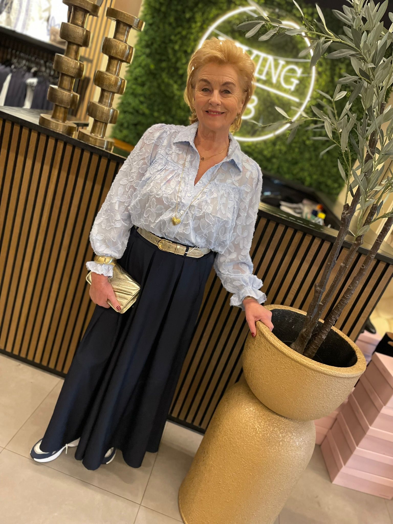 Wijde pantalon donkerblauw