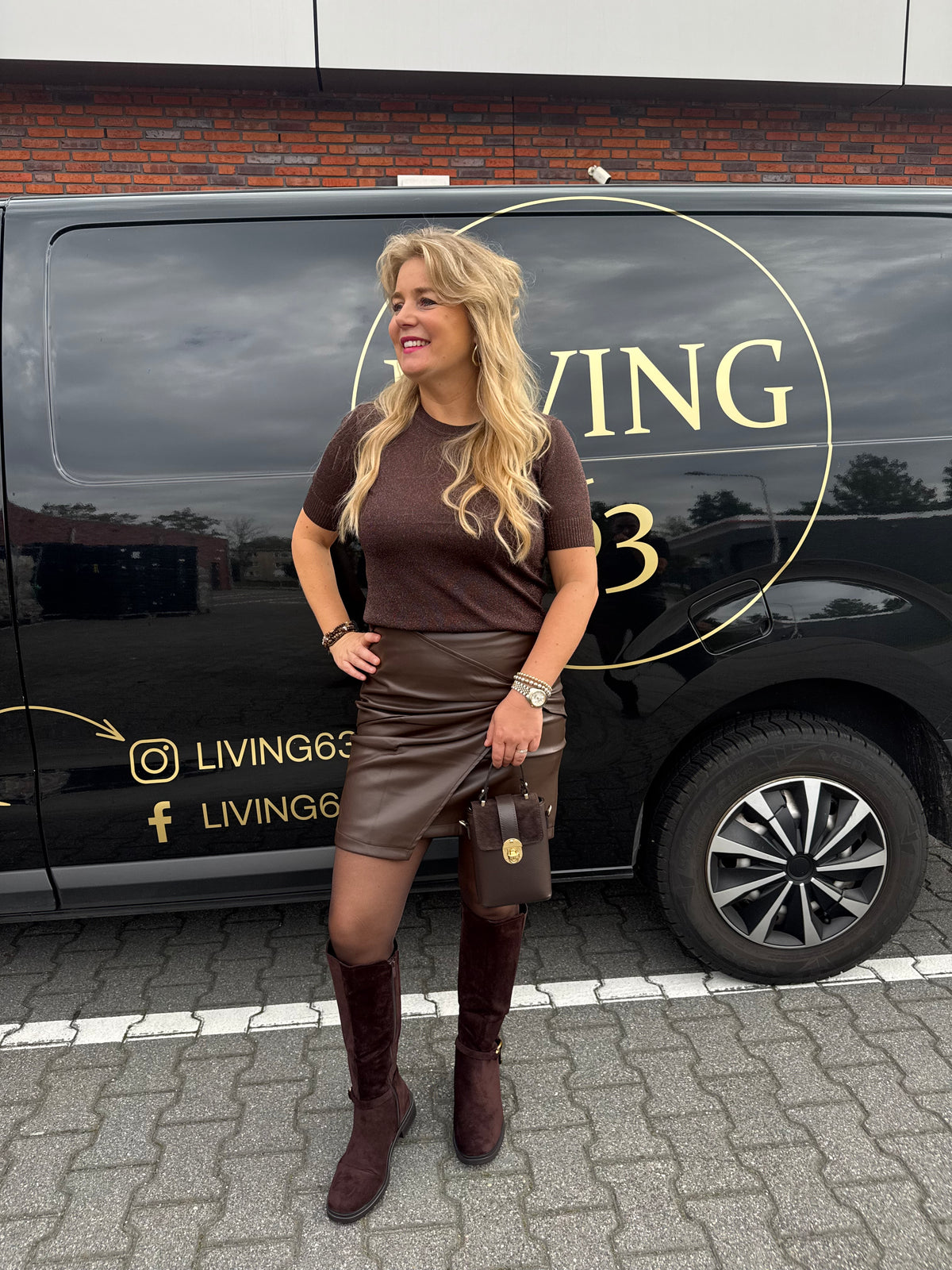 Glittertop mieke bruin