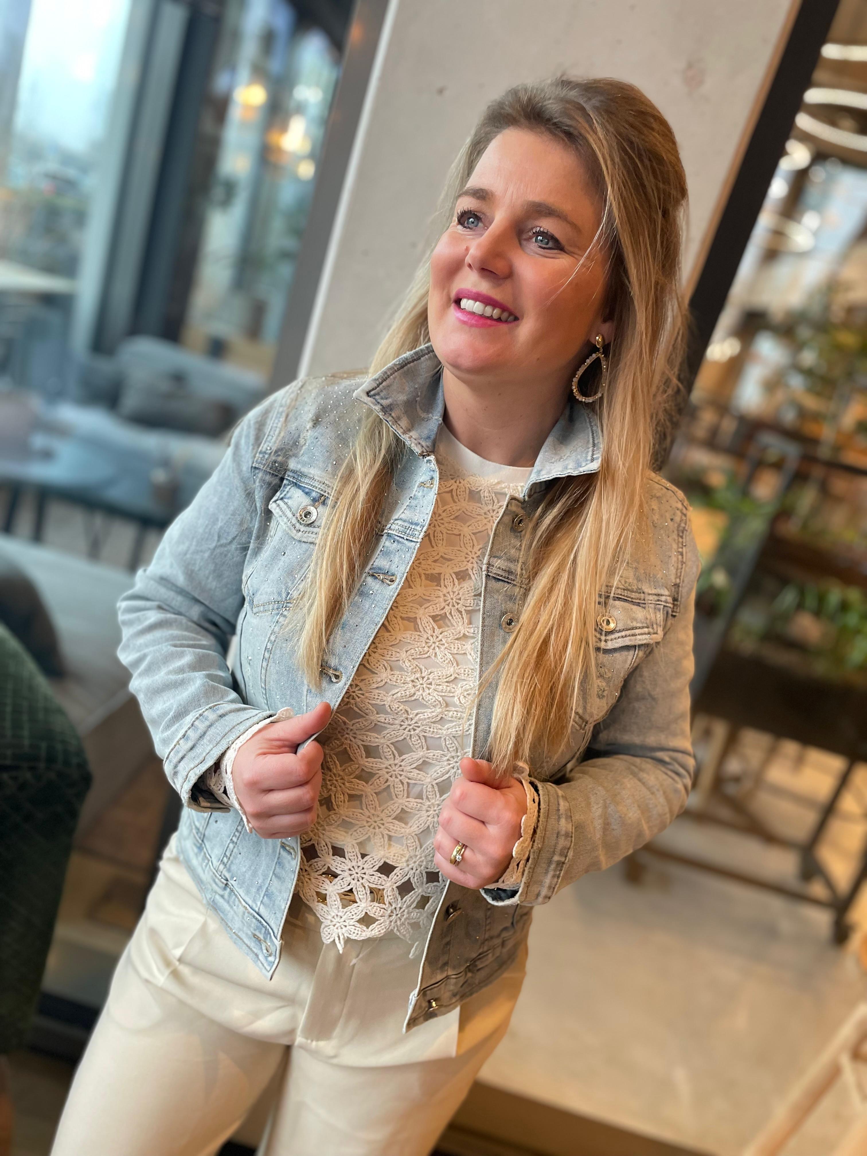 Spijkerjasje glitter