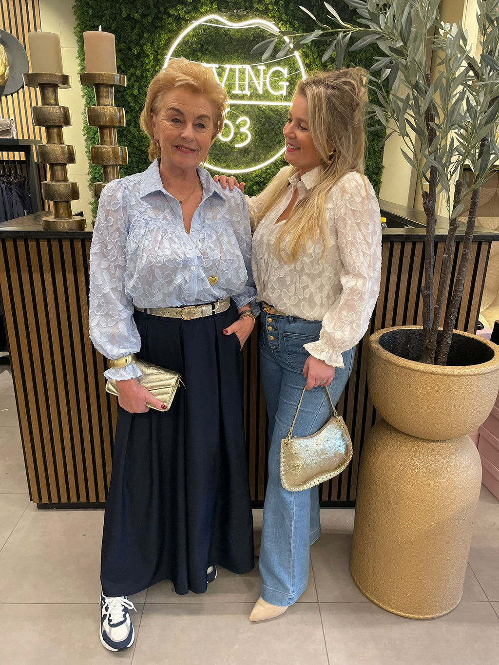 Wijde pantalon donkerblauw