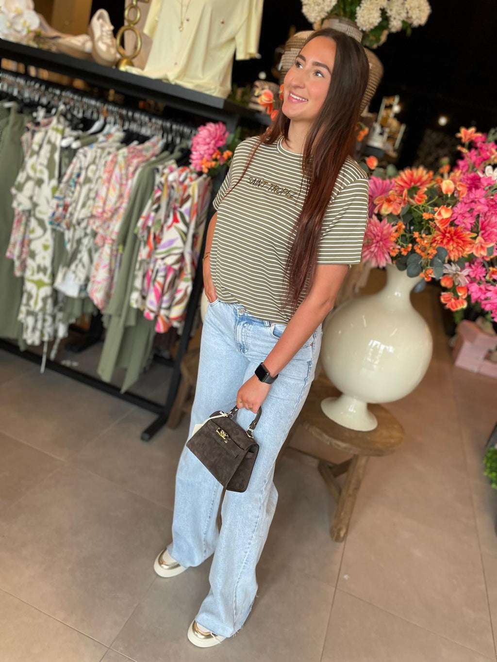 T-shirt gestreept Saint Tropez gestreept donker