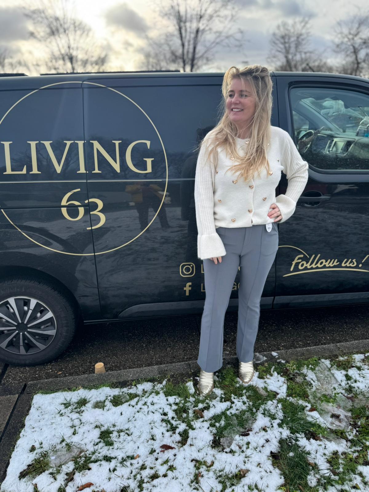 Legging met bies grijs