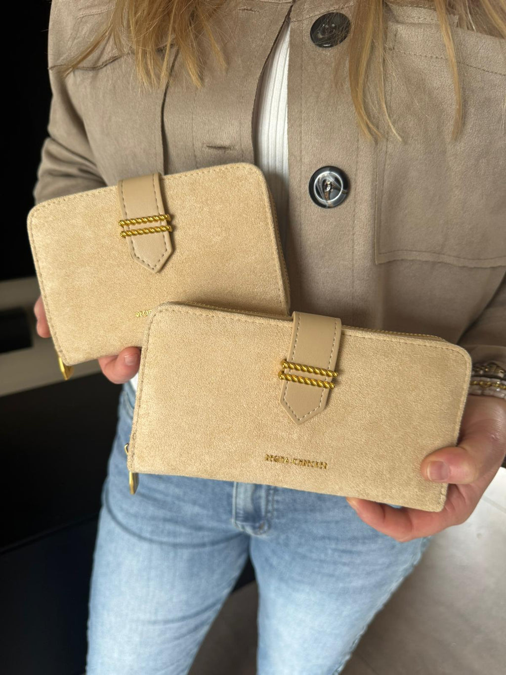 Portemonnee groot beige