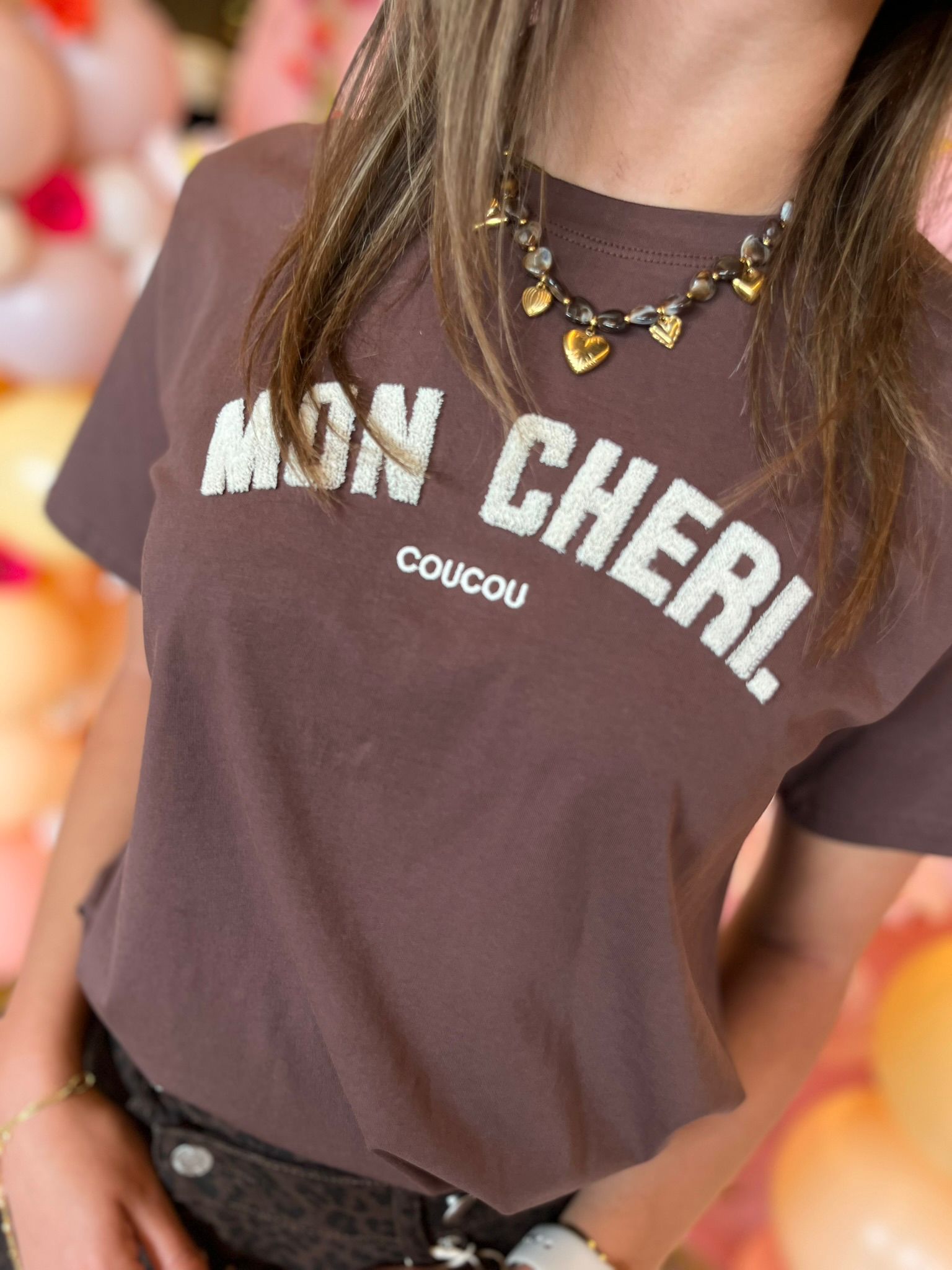 T-shirt Mon Cheri coucou bruin
