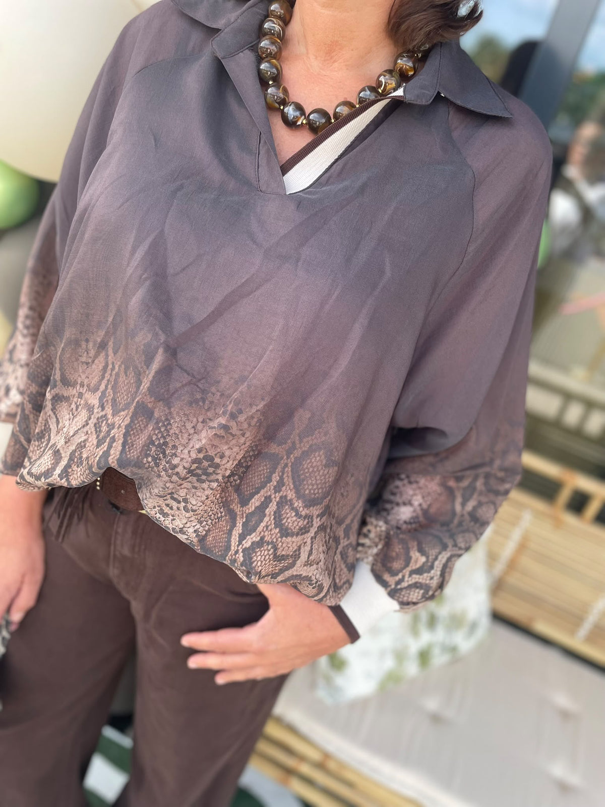 Blouse Marie bruin