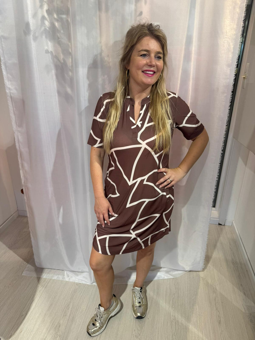 Angelle milan Jurk Meike bruin