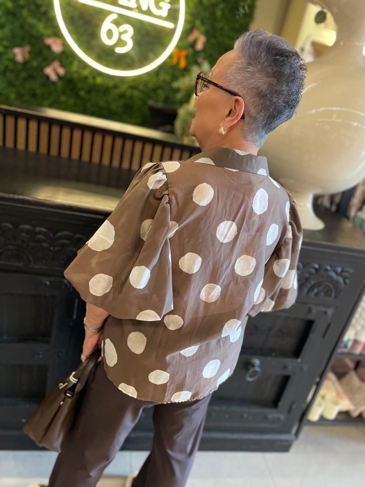 Blouse Tess bollen bruin