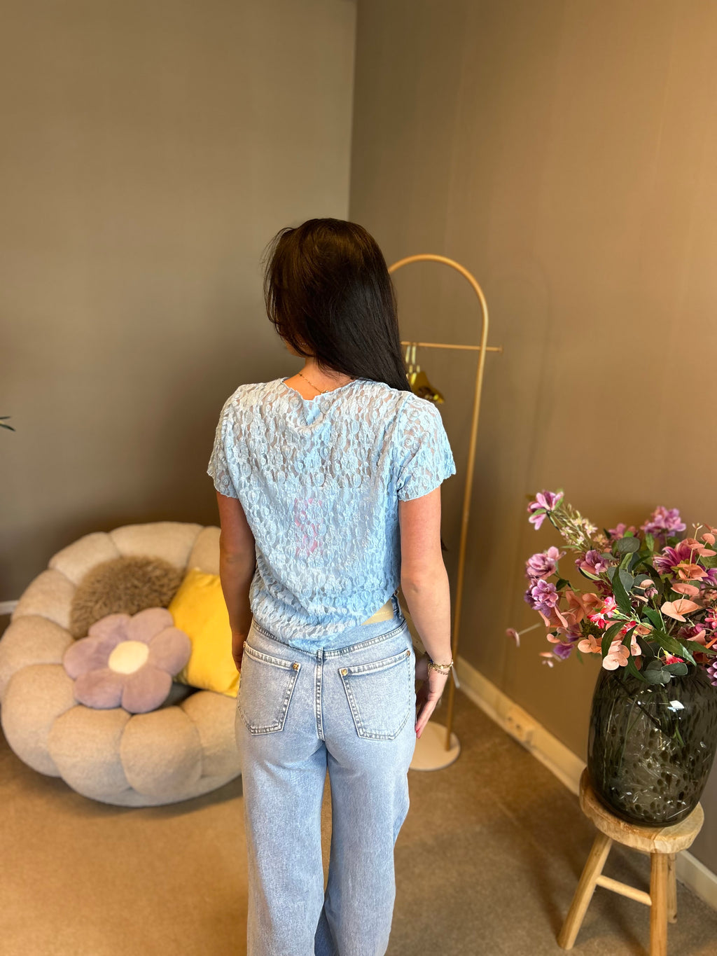 Top Petie korte mouw blauw