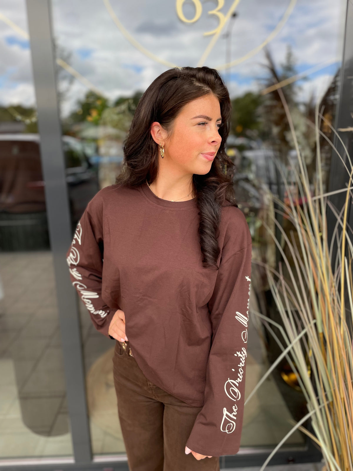 Longsleeve Co bruin