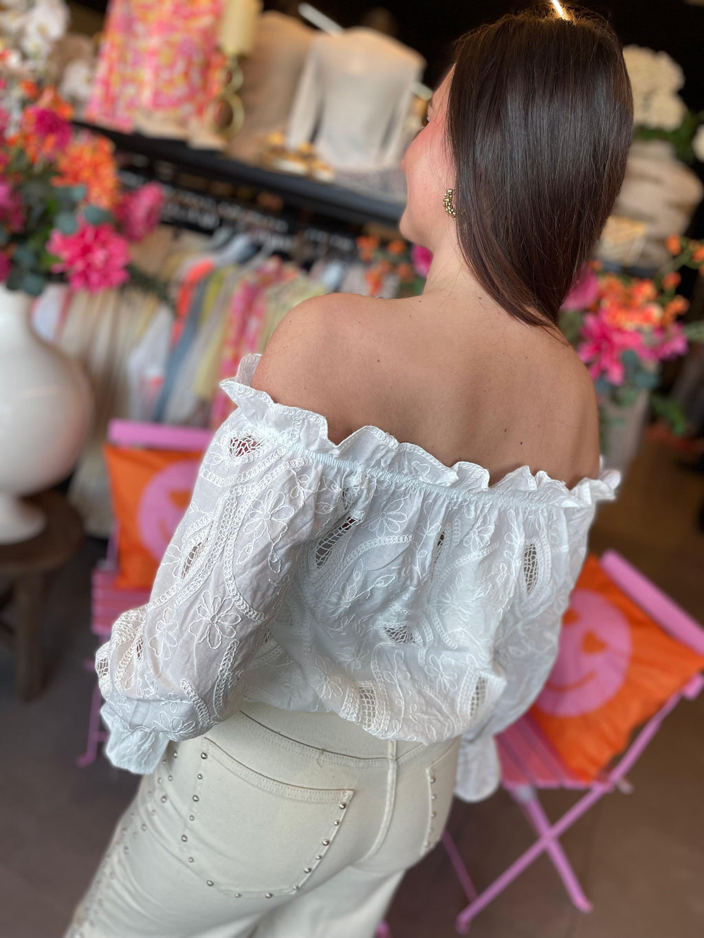 Off shoulder top Reuske Off white