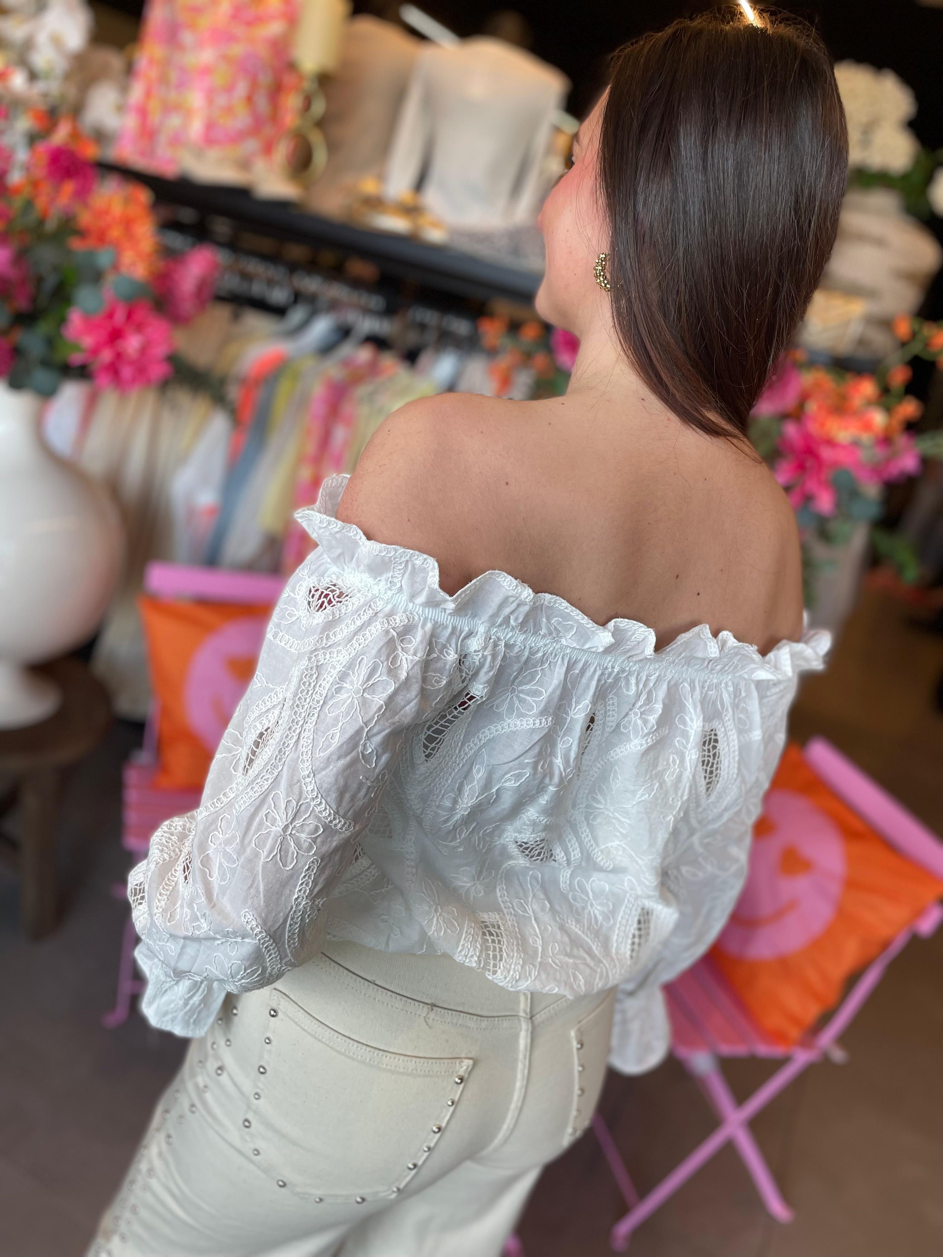 Off shoulder top Reuske Off white