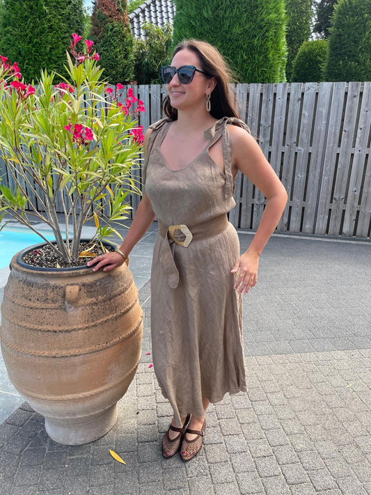 Jurk Daisy taupe