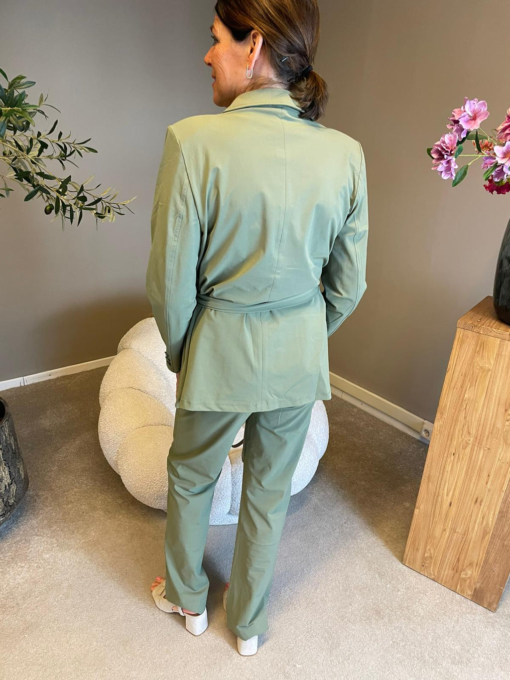 Mi Piace - travel blazer belted Olive MP202823