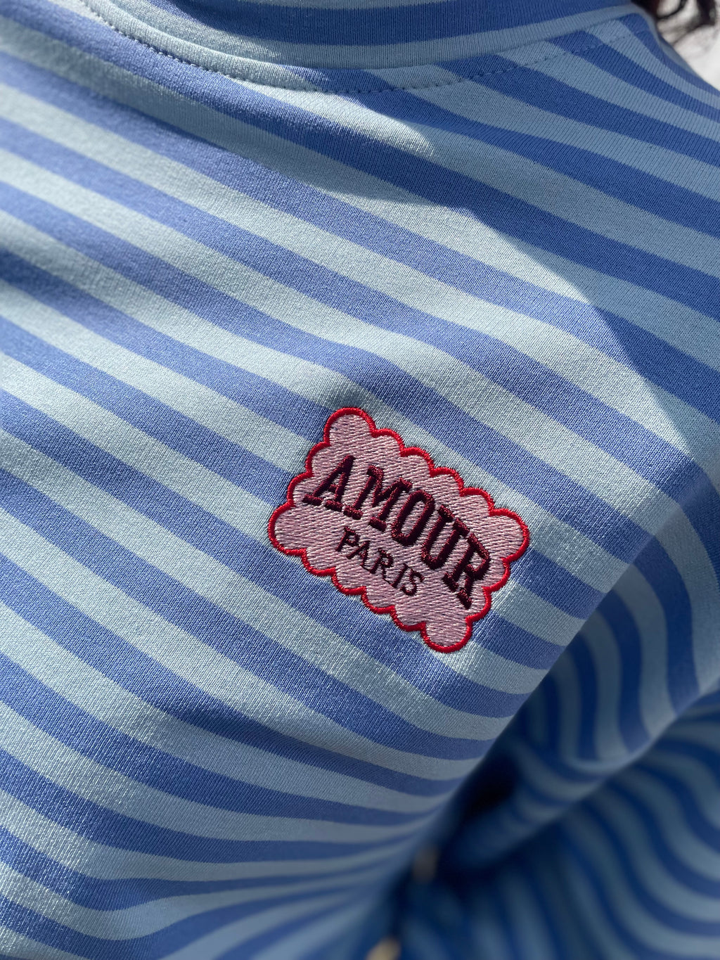 Truitje Amour Paris gestreept blauw