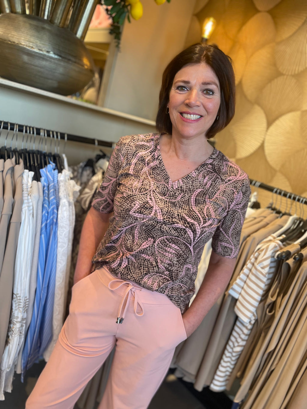 Mi Piace - travelstof shirt espresso twilight 202271