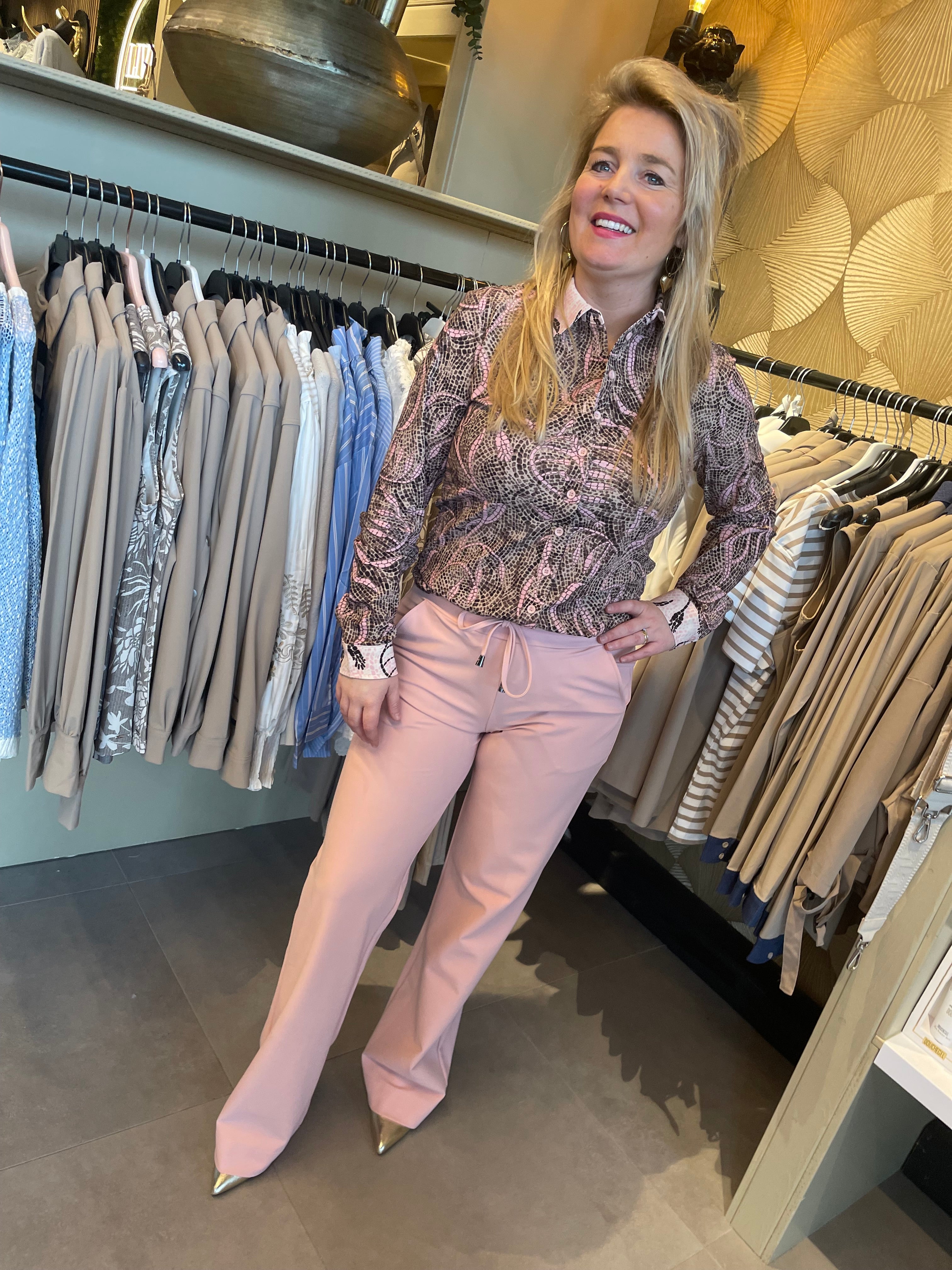 Mi Piace - Broek bonded wideleg mellow rose 202631